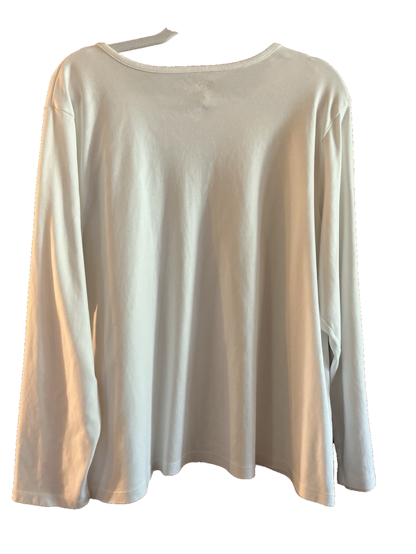 LL Bean Vanilla 2X Long Sleeve Supima Cotton Crew Neck Top Capsule Core