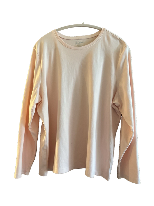 LL Bean Vanilla 2X Long Sleeve Supima Cotton Crew Neck Top Capsule Core