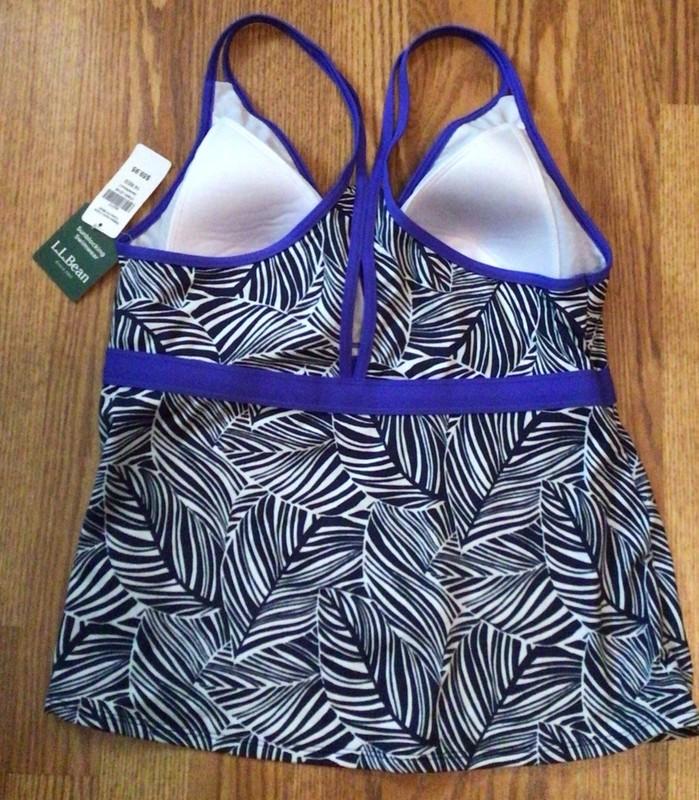 LL Bean Women’s 14 Darkest Navy Swim Tankini Top New Summer Beach Pool NWT