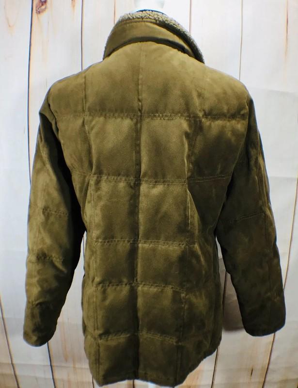 LL Bean Women's Goose Down Jacket Faux Sherpa Fur Collar Size Medium Brown