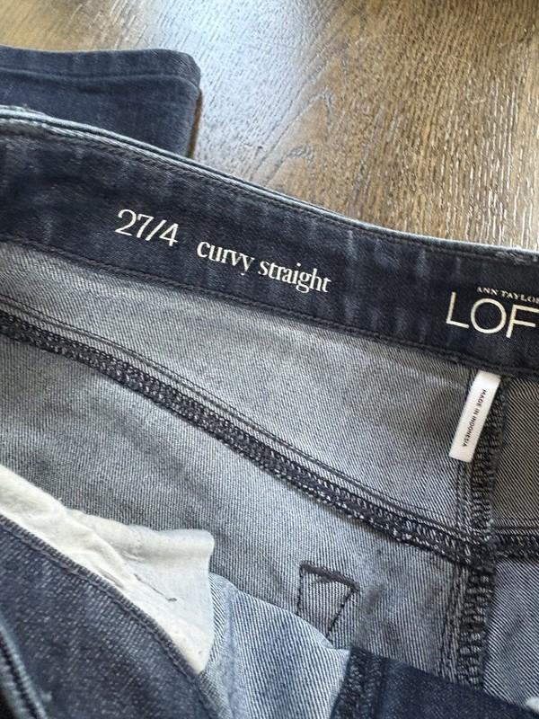 LOFT Curvy Jeans Women's 4/27 Blue Dark Wash Stretch High-Rise Cotton EUC