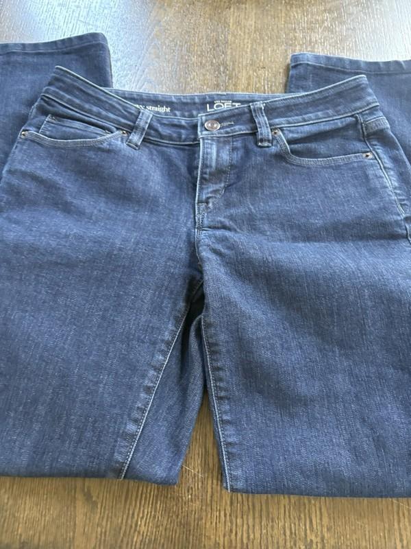 LOFT Curvy Jeans Women's 4/27 Blue Dark Wash Stretch High-Rise Cotton EUC