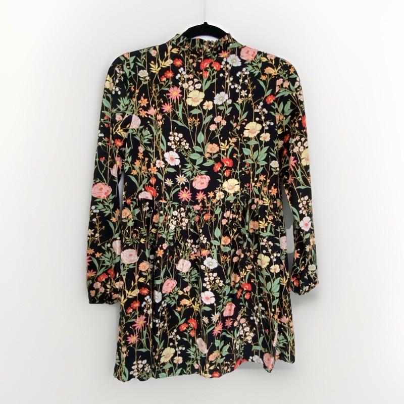 Loft Floral Long Sleeve Summer Dress Petite Size XSP