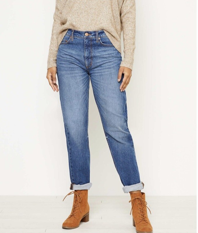LOFT NWT Petite Boyfriend Jeans in Vintage Dark Wash - Size 27P