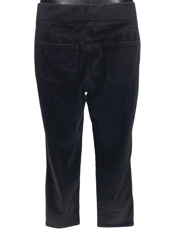 LOGO By Lori Goldstein Knit Denim Straight Leg Jeans Black