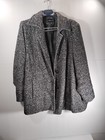 London Fog Wool Blend Coat Tweed Peacoat Size 3XL Jacket Black White