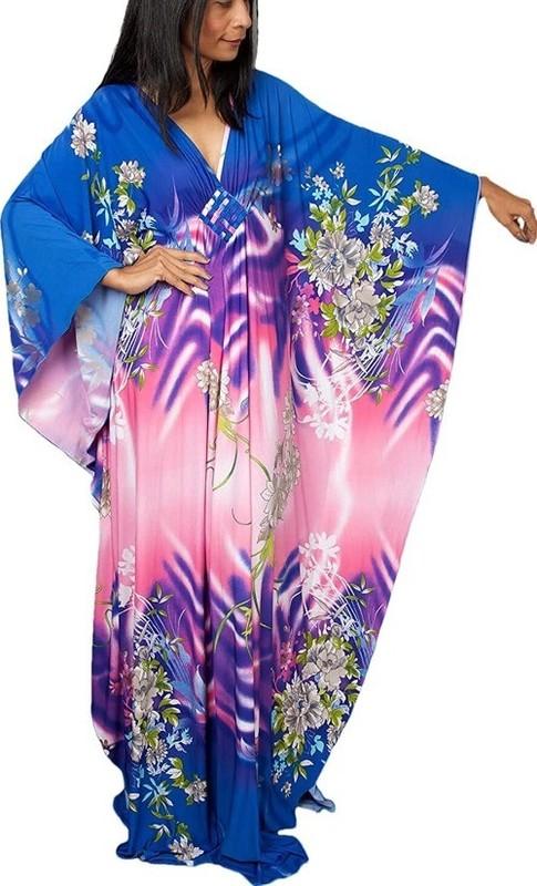 Long Kaftan Dress Women Maxi Short Sleeve Swimsuit Gown Cover up Caftan Kimono