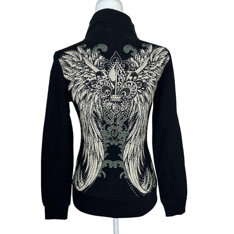 Los Angeles By Bus Stop Ladies Women's Girls Rhinestone Wings Jacket 100% Cotton