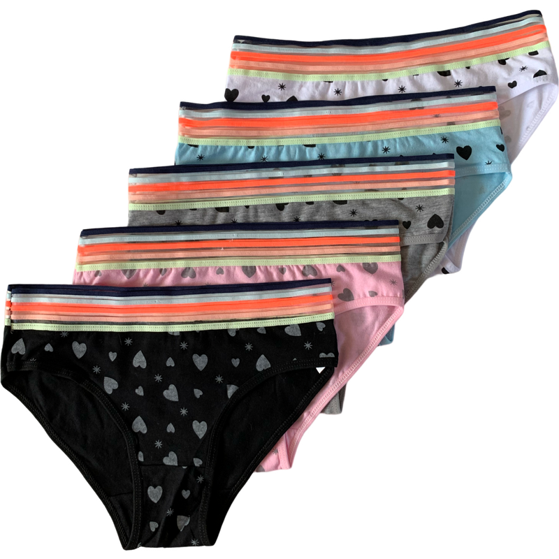 LOT 5 Women Bikini Panties Brief Floral Cotton Underwear Size S M L XL #6874
