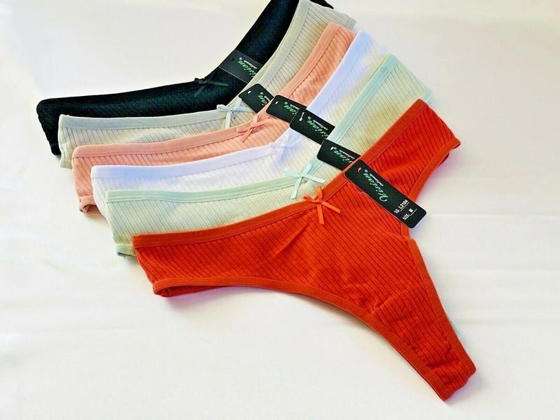 Lot 6/12 Women Thongs T-back Sexy Panties Cotton G-String Jersey V-shape 2104