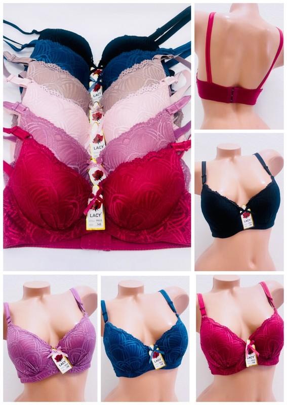 Lot 6 pcs Full Cup Wide Strap Lace Light Padded 3 Hook Bra Sexy Lingerie 9910 BC