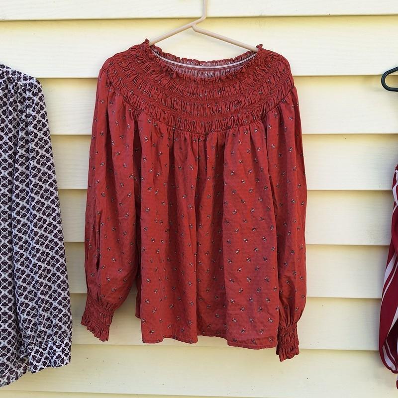 Lot Of 3 L Tops Long Puff Sleeve Smocked Boho Festival Hippie Fairy Cottagcore