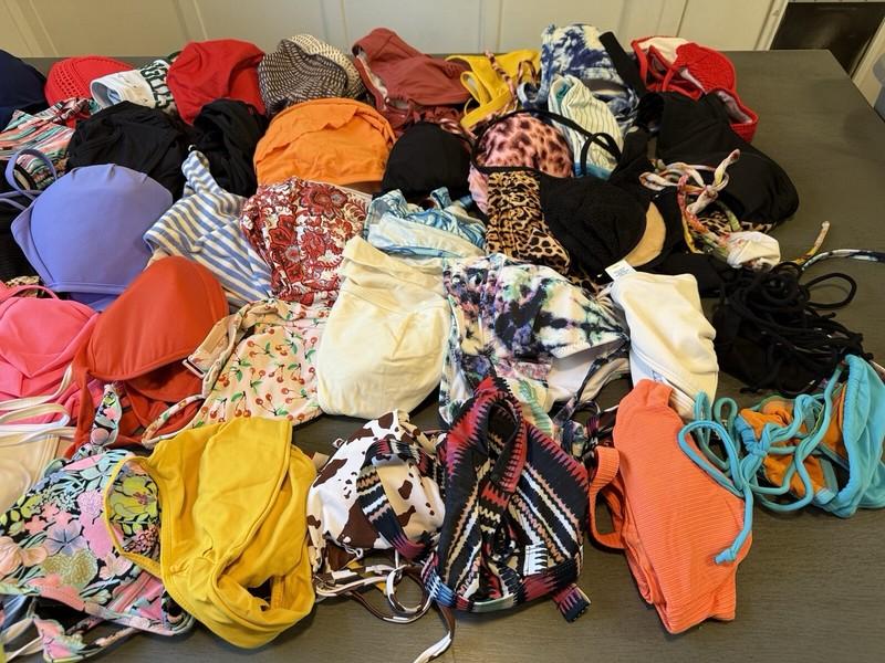 Lot Of 50 Random Grab Bag Swimsuit Bikini Top Lot Assorted Sizes