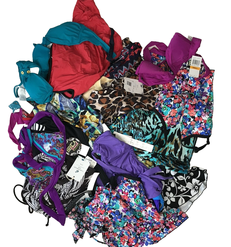Lot Of 52 Womens Swimsuit Separates Mixed Sizes Styles La Blanca JAG Lucky Brand