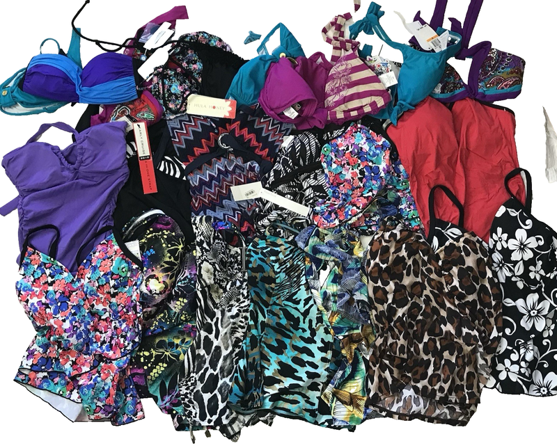 Lot of 52 Womens Swimsuit Separates Mixed Sizes Styles La Blanca JAG Lucky Brand