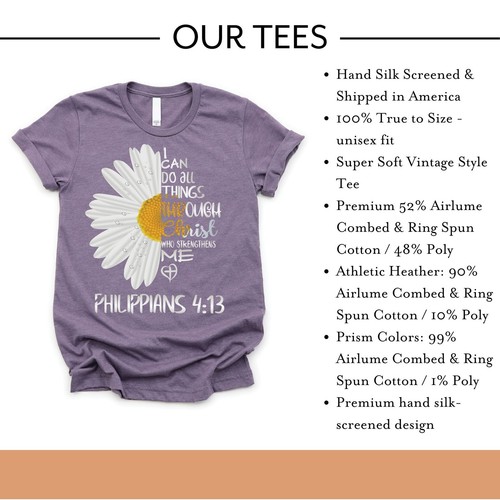 Love In Faith I Can Do All Things Daisy Christian T-Shirts For Women