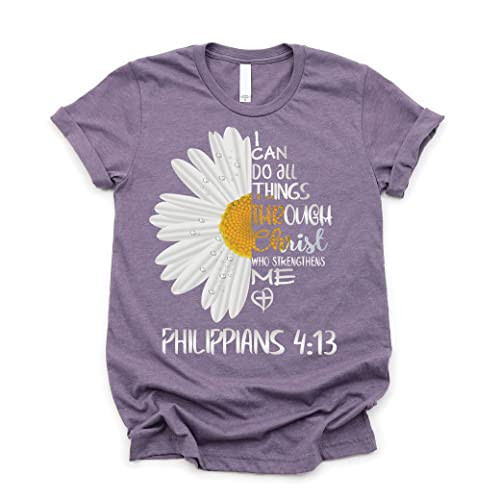 Love in Faith I Can Do All Things Daisy Christian T-Shirts for Women