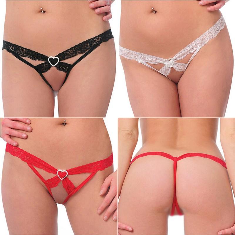 Love N Lace Thong Sexy G-string Panty Womens Lingerie Underwear Crotchles T-back