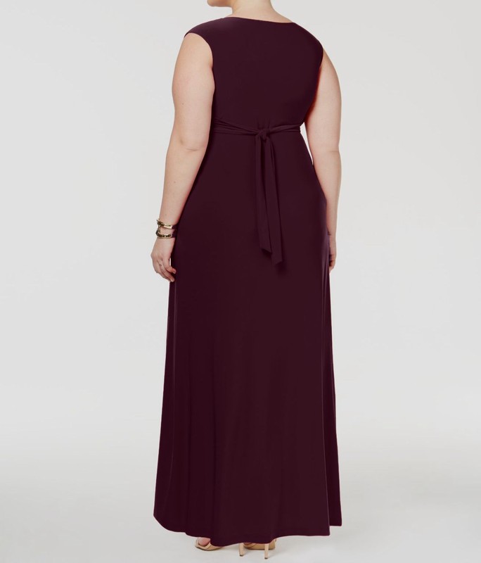 Love Squared Womens Purple V-Neck Sleeveless Stretch Maxi Dress Plus Size 1X