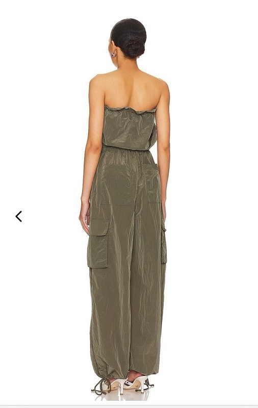 Lovers And Friends Noah Cargo Jumpsuit Olive Green NWT Sz Small Retail $228