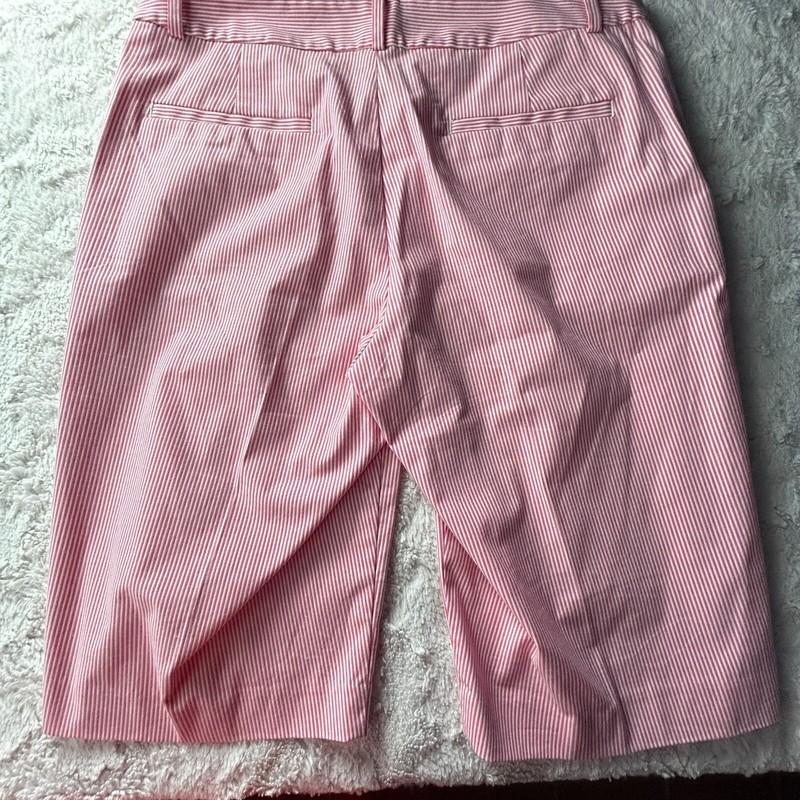 LRL Lauren Active Ralph Lauren Womens Striped Bermuda Shorts Size 4 Red/White