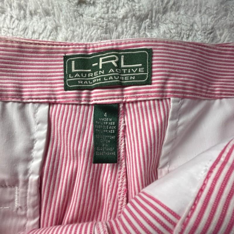 LRL Lauren Active Ralph Lauren Womens Striped Bermuda Shorts Size 4 Red/White
