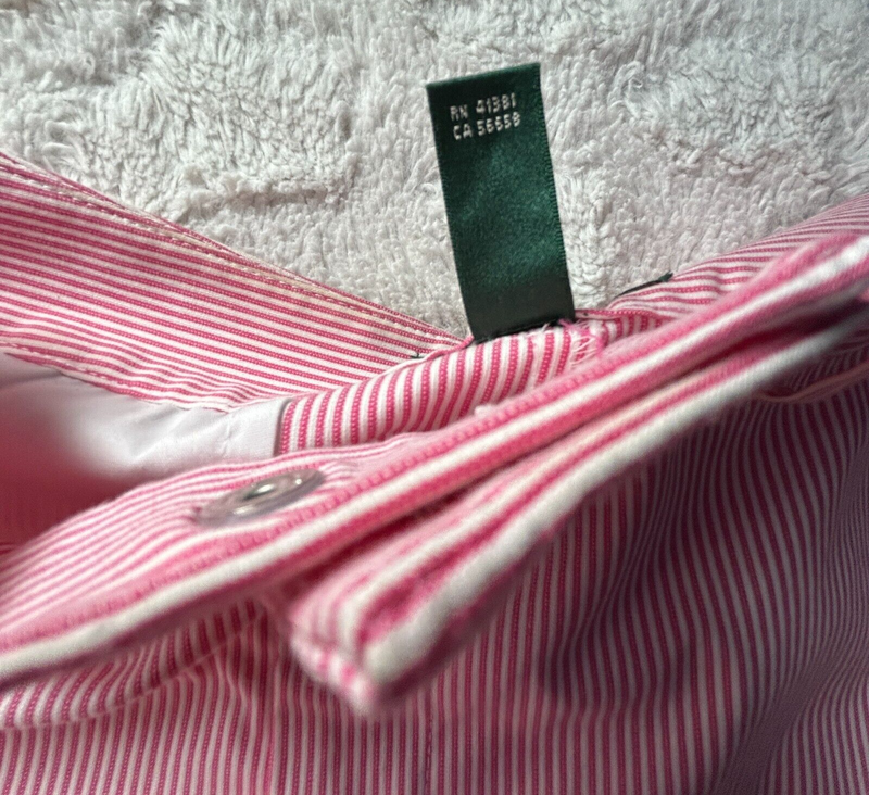 LRL Lauren Active Ralph Lauren Womens Striped Bermuda Shorts Size 4 Red/White