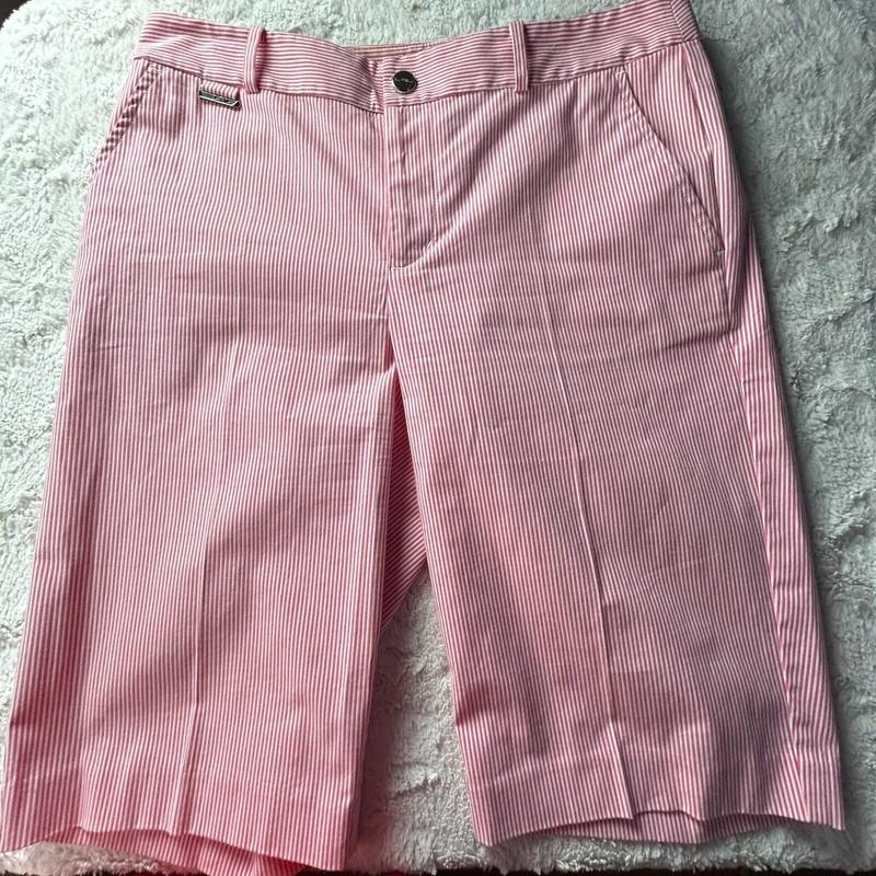 LRL Lauren Active Ralph Lauren Womens Striped Bermuda Shorts Size 4 Red/White