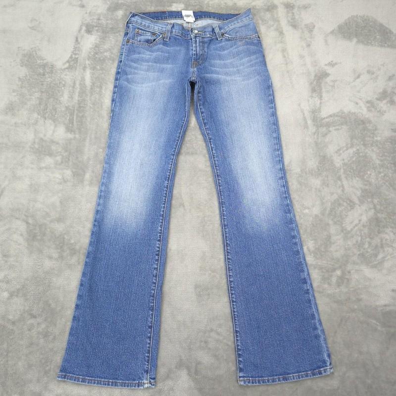 Lucky Brand Dungarees Jeans Womens 27 Blue Midrise Flare Stretch Denim 5 Pocket