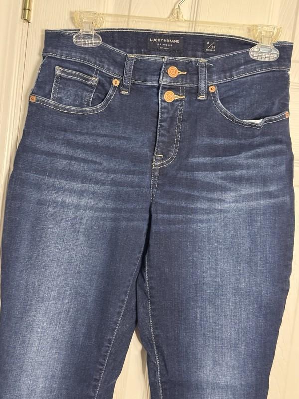 Lucky Brand Mid Rise Super Skinny Ava Jeans 2 Button Closure Dark Wash Size 8