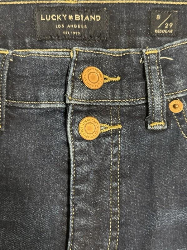 Lucky Brand Mid Rise Super Skinny Ava Jeans 2 Button Closure Dark Wash Size 8