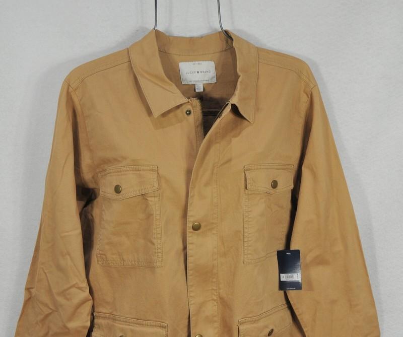 Lucky Brand Women's Chore Jacket Coat XL 4 Pockets Zip & Snap Closure Camel NWT