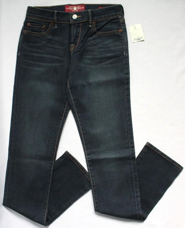 Lucky Brand Womens 25x34 0/25 Long Sweet N Straight Dark Jasper Jeans 7WD1842