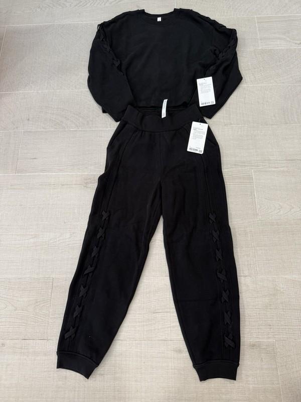 Lululemon Braided Detail High Rise Joggers and matching Sweatshirt