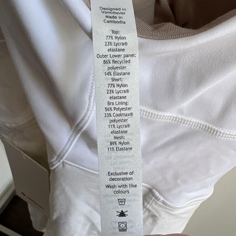 Lululemon Court Crush Dress NWT White Sizes 2 4 6 8 10 12 Liner Tennis LW1DOCS