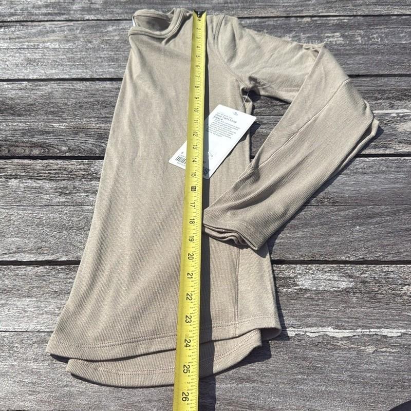 Lululemon Hold Tight Long-Sleeve Shirt Sheer Oak Size 8 NWT Tan
