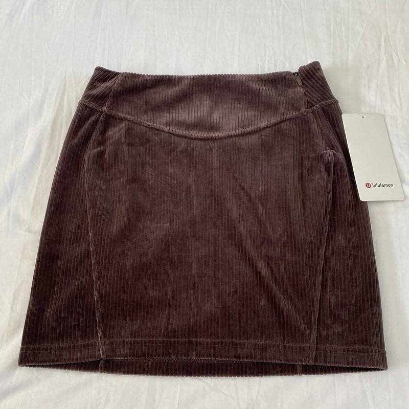 Lululemon Scuba Mid-Rise Mini Skirt Velvet Cord Riverstone SZ6- LW8AJDS RVSN