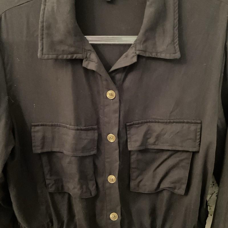 Lulus Eldora Utility Jacket Women's XS Black Cropped Elastic Waist Pockets