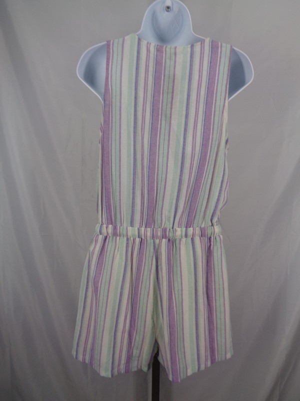 Lulus Forever Adventure Lilac Stripe Romper Size Small Drawstring Sleeveless New