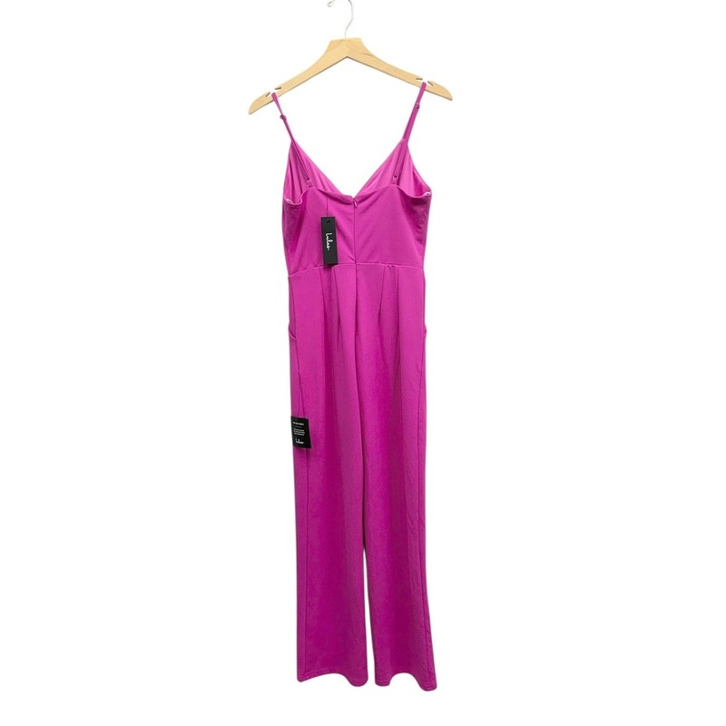 Lulus Signature Cutie Hot Pink V-Neck Sleeveless Jumpsuit Size Small NWT