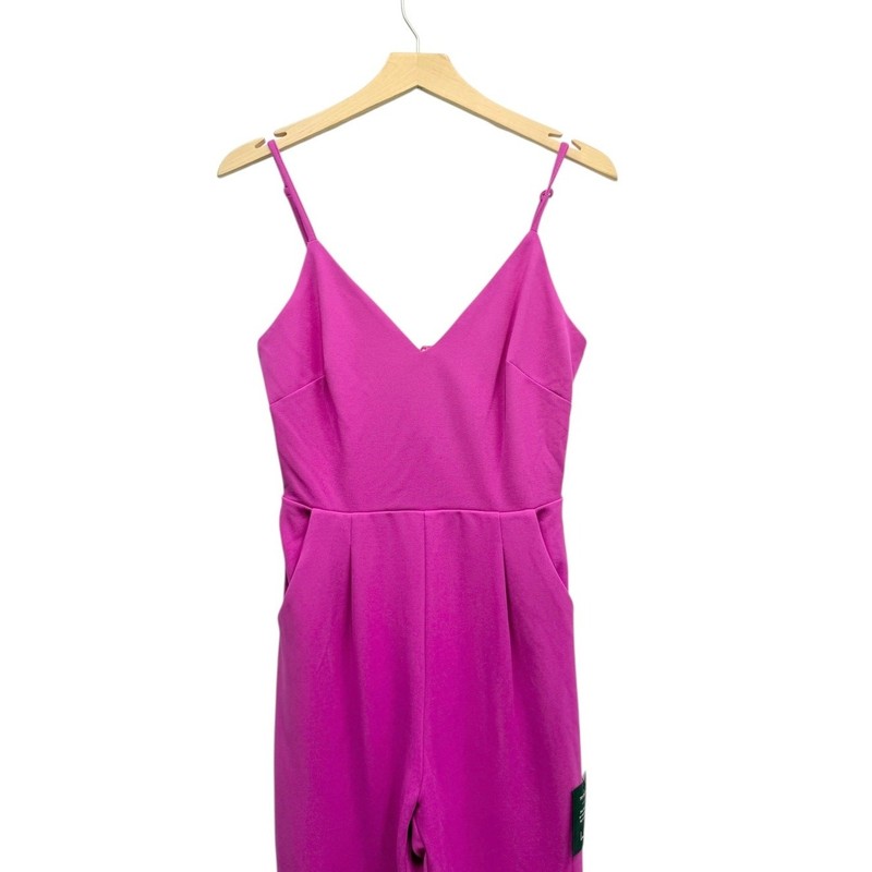 Lulus Signature Cutie Hot Pink V-Neck Sleeveless Jumpsuit Size Small NWT