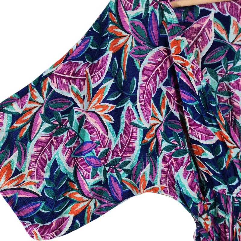 Lulus XS Womens Short Romper Floral Leaf Print 100% Rayon