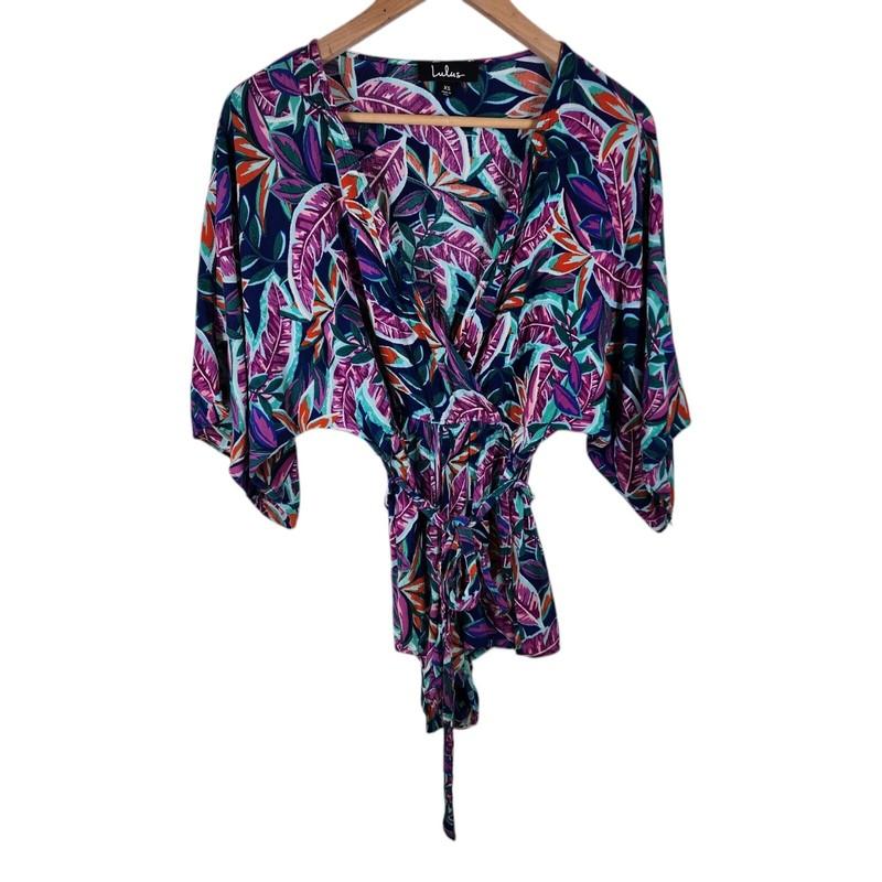 Lulus XS Womens Short Romper Floral Leaf Print 100% Rayon