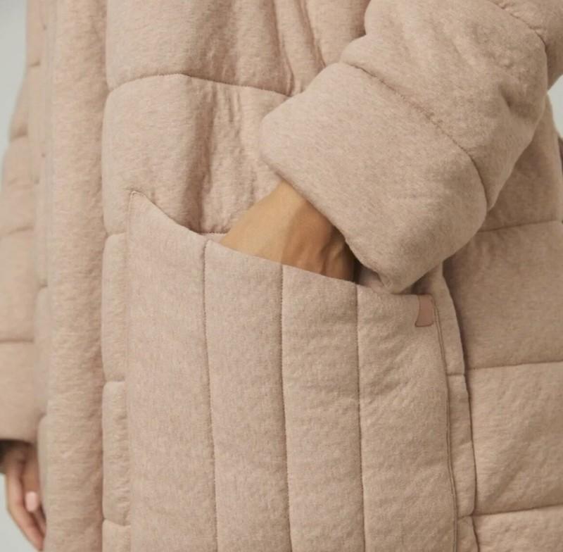 Lunya Restore Double Faced Housecoat Size M Otium Tan New