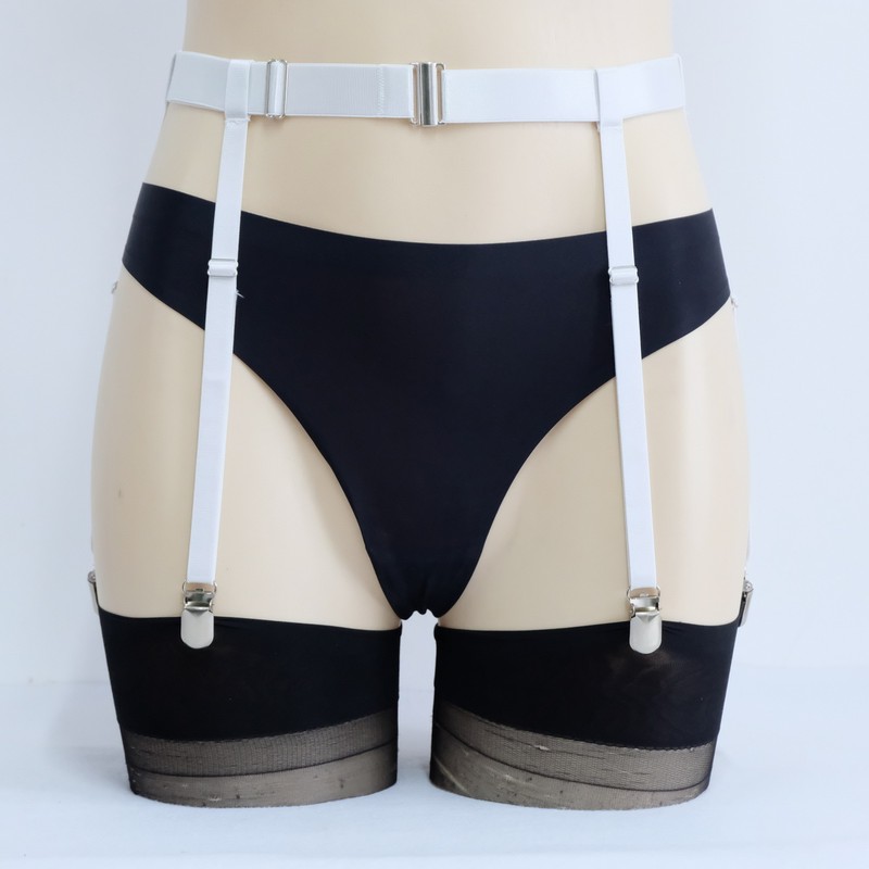 Luxallacki Adjustable Elastic 4 & 6 Straps Suspender Belt Garter For Thigh Highs