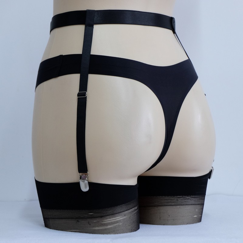 Luxallacki Adjustable Elastic 4 & 6 Straps Suspender Belt Garter For Thigh Highs