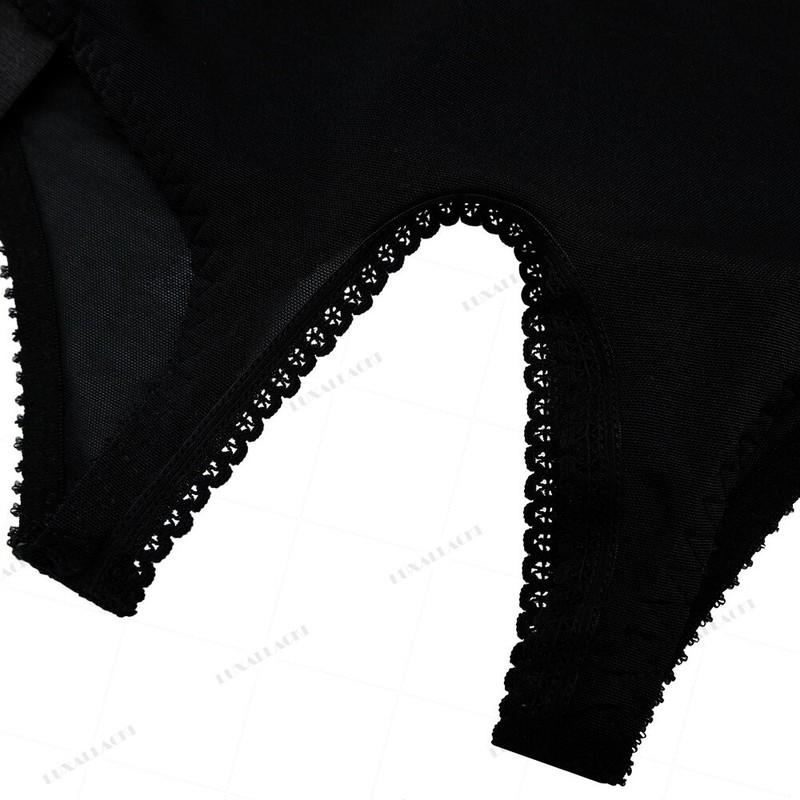 Luxallacki Open Crotch Garter Panty Adjustable 6 Straps Suspender Garter Belt