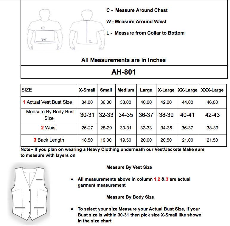 LuxHide Womens Cowhide Motorcycle Classic Leather Vest Gun Pocket