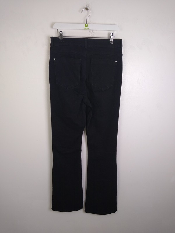 M&S Womens Jeans Size 12 Black Slim Flared Leg NWOT F2