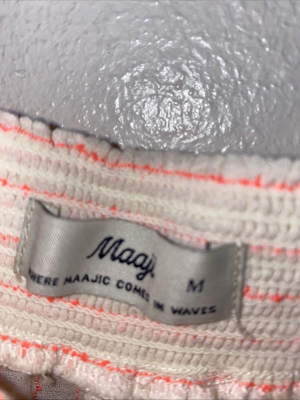 Maaji Beach Coastal Cover Up Coral Pinstripe Julieth Pants Size Medium NEW